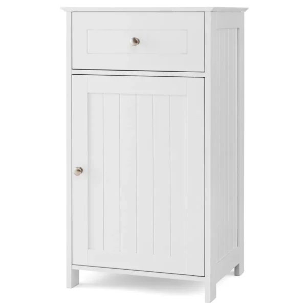 Badkamerskast Badkast Met Lade & Deur Moderne Opbergkast Voor Badkamer Woonkamer Keuken 43 X 34 X 77 Cm Wit