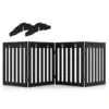 Barrier hondenhek houten veiligheidshek opvouwbaar traphek 60 cm hoog bruin 2