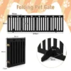 Barrier hondenhek houten veiligheidshek opvouwbaar traphek 60 cm hoog bruin 3