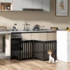 Barrier hondenhek houten veiligheidshek opvouwbaar traphek 60 cm hoog bruin 4
