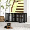 Barrier hondenhek houten veiligheidshek opvouwbaar traphek 60 cm hoog bruin 5