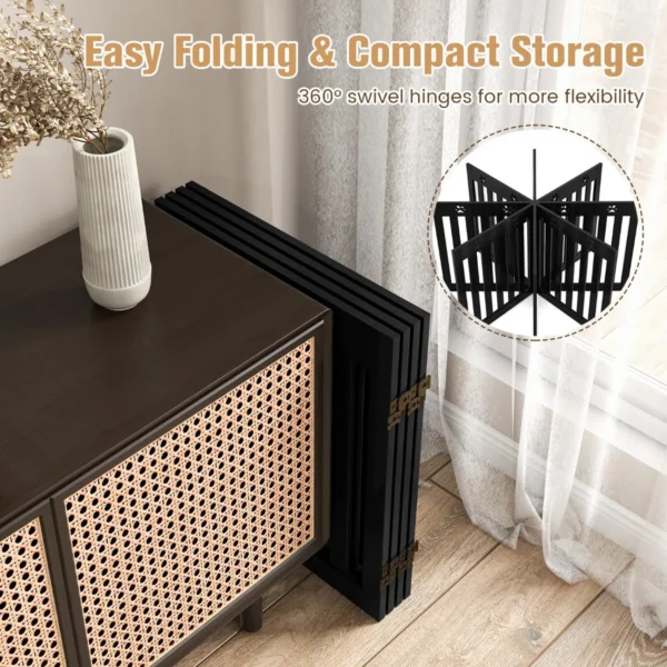 Barrier hondenhek houten veiligheidshek opvouwbaar traphek 60 cm hoog bruin 6