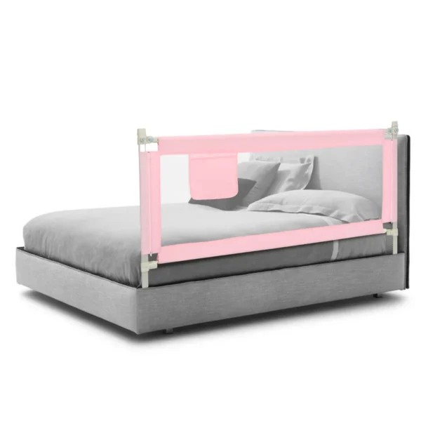 Bedhekje Bedhek Afsluitbaar Met 24 Instelbare Hoogtes En Zijvak Bescherm Je Baby Tegen Vallen Van De Bedhekken (175 Cm Roze)