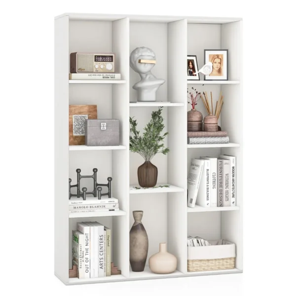 Boekenkast Met 11 Vakken Moderne Geometrische Kamerplank Multifunctionele Displayplank Met Kantelbeveiliging Voor Slaapkamer