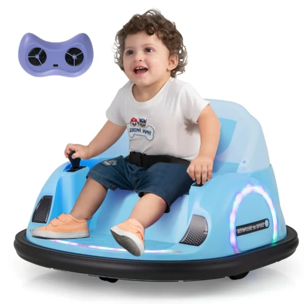 Botsauto Voor Kinderen Knipperende Led-Lampjes Draadloze Verbinding Muziek 360° Rotatie Elektrisch Speelgoed Voor Kinderen-Blauw