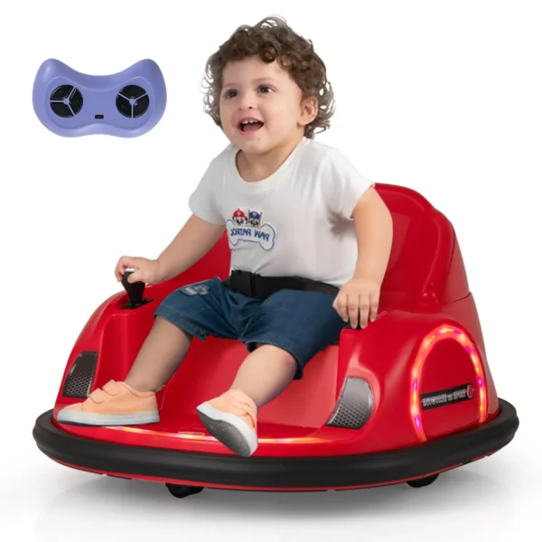 Botsauto Voor Kinderen Knipperende Led-Lampjes Draadloze Verbinding Muziek 360° Rotatie Elektrisch Speelgoed Voor Kinderen-Rood