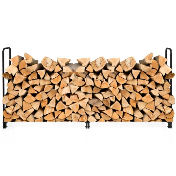 Brandhoutrek Van Metaal Met Handgrepen En Sokkel Brandhoutrek Voor Binnen En Buiten Belastbaar Tot 500 Kg 250 X 36 X 122,5 Cm
