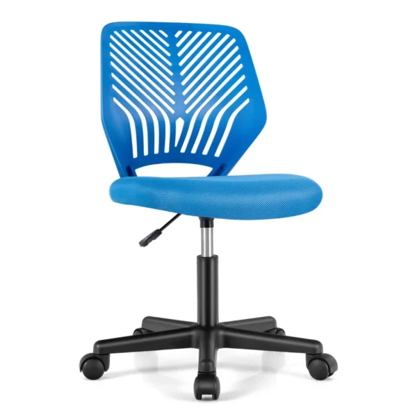 Bureaustoel Voor Kinderen Armloze Kinderbureaustoel Draaistoel In Hoogte Verstelbaar Draaistoel ZonderArmleuning 54 X 54 X 77-89 Cm-Blauw