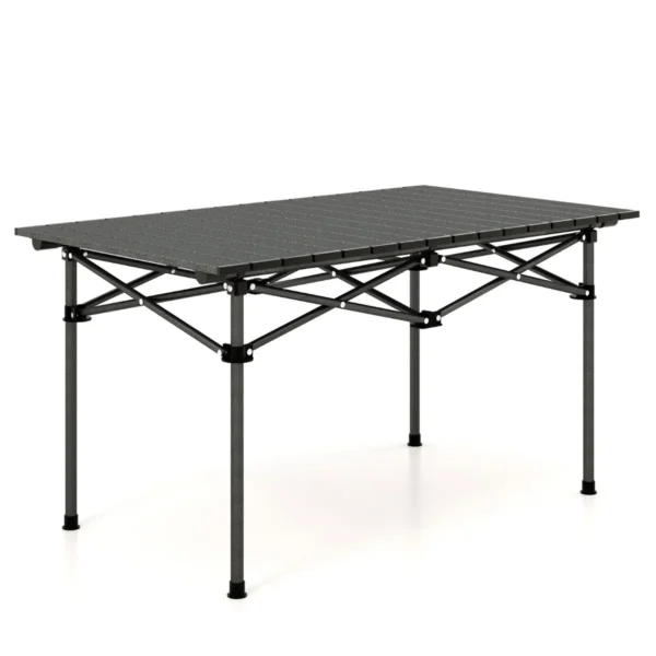 Campingtafel Opvouwbaar Klaptafel Tuintafel Met Aluminium Tafelblad Voor 4 Personen Incl. Draagtas 95 X 55 X 50 Cm Zwart