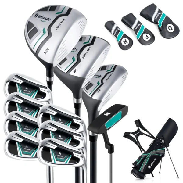 Complete Herrem Golfclubset 11-Delige Set Golfclubs Rechtshandig Met Draagtas En Regenhoes-Groen