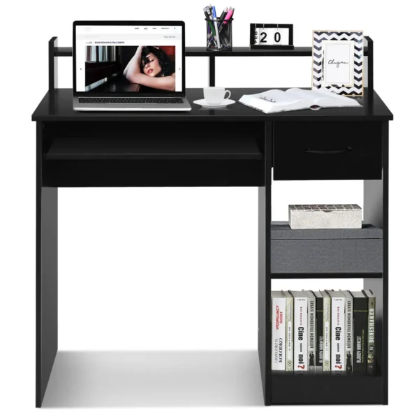 Computerbureau Opbergbureau Bureautafel Laptoptafel Met Opberglade Zwart
