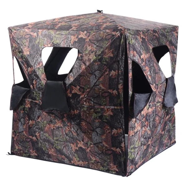Draagbaar Camouflage Jachthok Voor 3 Personen Met 360° Breed Zicht Waterdichte Tent Met Draagtas Spanbanden Grondpennen