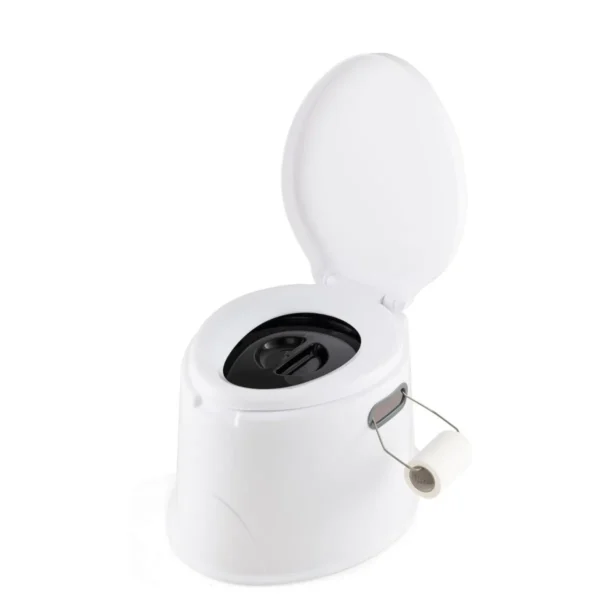 Draagbaar Reis Toiletpotje Lichtgewicht Buiten Toilet Met Uitneembare Binnenemmer Uitneembare Houder Voor Toiletpapier Wit