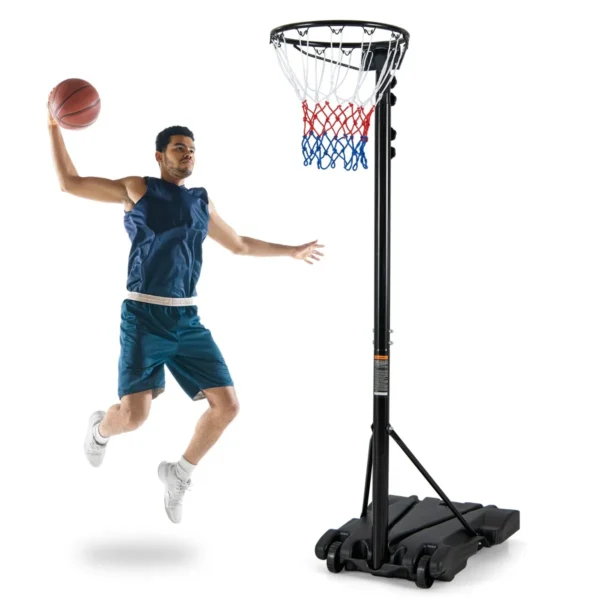 Draagbare Basketbalstandaard In Hoogte Verstelbaar Oplaadbare Voet 2 Soepele Wielen Weerbestendige Rand En Netbalpaal Binnen En Buiten