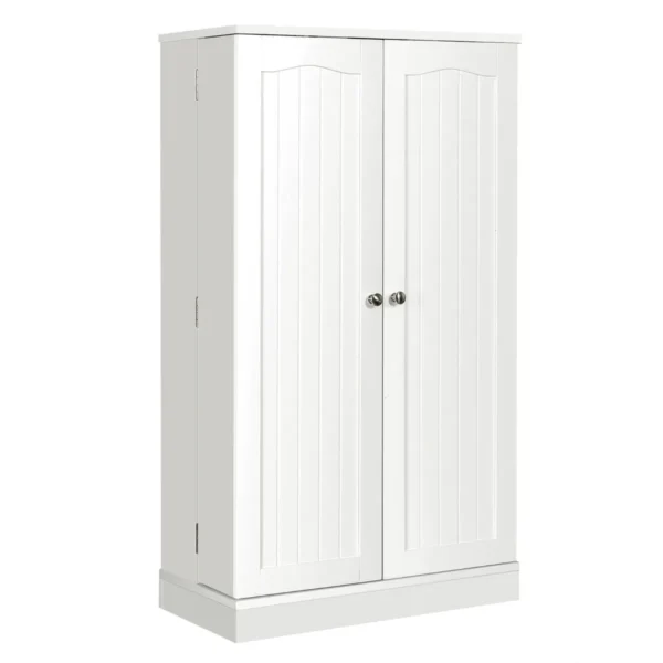 Dubbeldeurs Provisiekast Met 6 Verstelbare Planken 59 X 30,5 X 103,5 Cm Wit