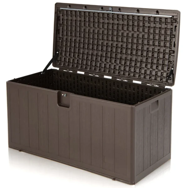 Grote Opbergkist Met 400 L Inhoud Zonbeschermde Kist 127,5 X 64 X 64 Cm Bruin