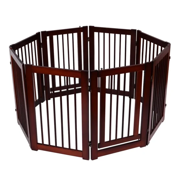 Hondenhek Configureerbaar Opvouwbaar Veiligheidshekje Houten Honden Hek Met Poort 207 X 76,5 X 8,5cm