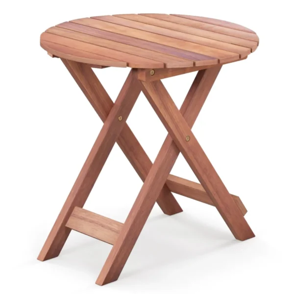 Houten bijzettafel inklapbare bijzettafel met lattenbodem salontafel voor binnen en buiten met handgreep voor zwembad terras camping 2