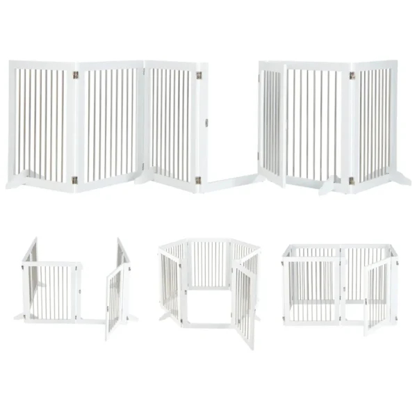 Huisdierhek Huisdierbox 6 Panelen Voor Honden En Katten Vrijstaand Hondenhek 80 X 61 X 1,8 Cm Wit