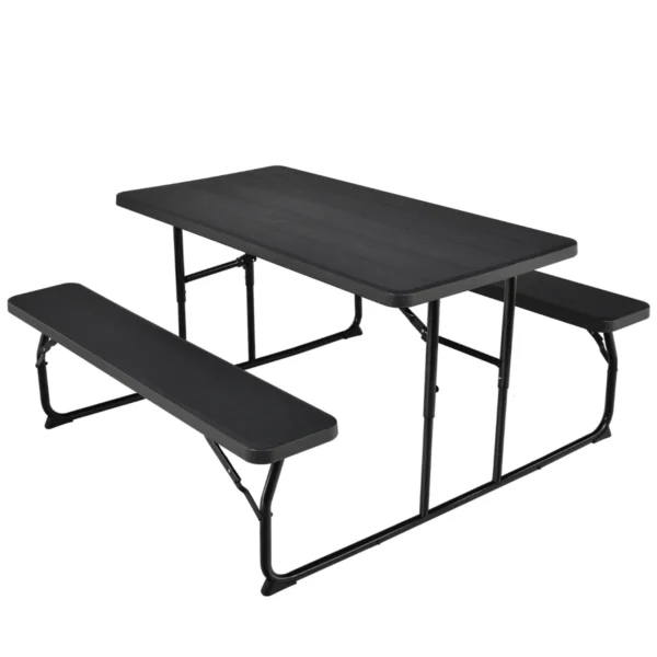 Inklapbare Picknicktafel Met Banken 136 Cm Campingtafelset Voor Buiten Biertentgarnituur Biertafelset (Zwart)