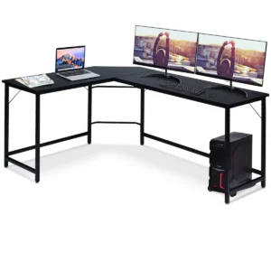 L-vorm Computerbureau PC Hoekbureau 168 X 125 X 74 Cm - Zwart