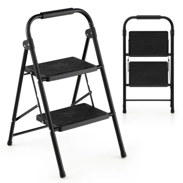 Ladder Met 2 Treden 265 Kg Draagkracht Vouwladder Met Gevoerde Handgreep En Anti-Slip Pedaal Huishoudladder Voor Keuken