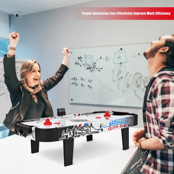 Lucht aangedreven hockey speltafel set met elektronische led score teller 2 pucks 2 pushers 2 doeldozen 42 inch tafelmodel air hockey tafel 7