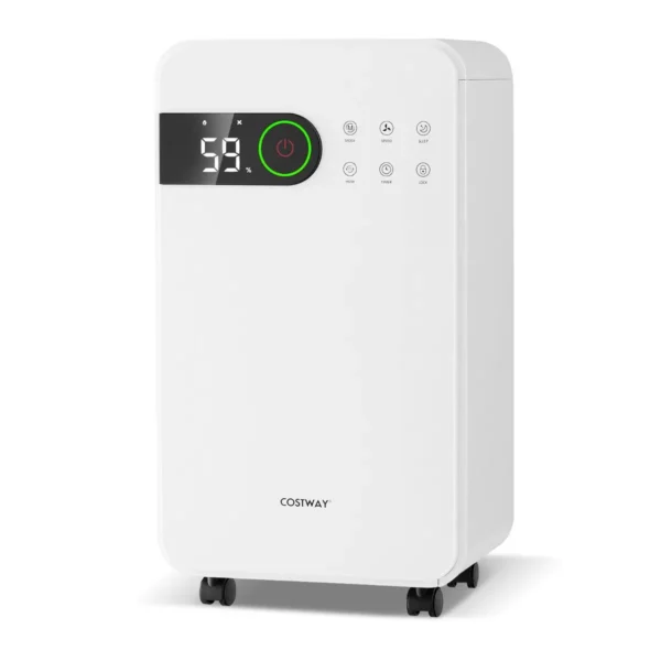Luchtontvochtiger Van 2,3 L Met Slaapmodus 24-Uurs Timer 3-Kleurig LED-Display En Kinderbeveiliging Stille Huishoudelijke Ontvochtiger