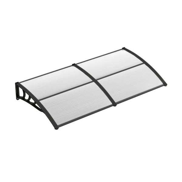Luifel Voor Huisdeur Overkapping Van Aluminium En Polycarbonaat Transparante Boogluifel Huisdeurluifel (199 X 99 Cm Grijs)