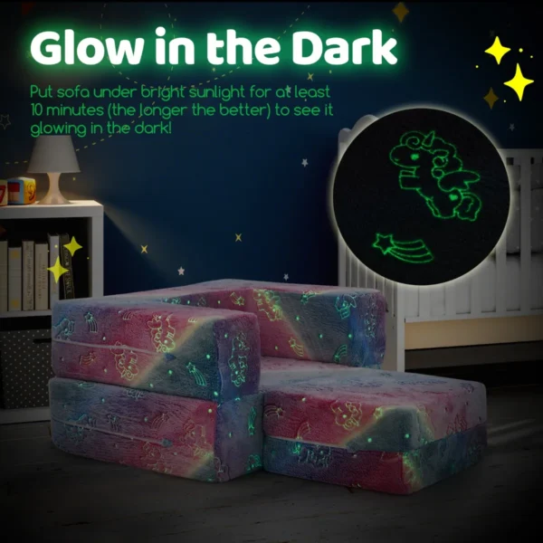 Modulaire kinderbank met kussen lichtgevende kinderbank met machinewasbare hoes en vulling van hoogwaardig schuim roze 6