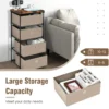 Nachtkastje met stoffen laden bijzettafel met metalen frame opbergkast stoffen commode voor slaapkamer woonkamer (bruin, 4 laden) 4
