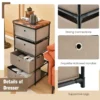 Nachtkastje met stoffen laden bijzettafel met metalen frame opbergkast stoffen commode voor slaapkamer woonkamer (bruin, 4 laden) 7