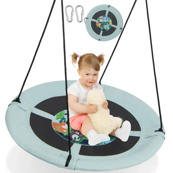 Nestschommel Boomschommel Kinderschommel Voor Binnen En Buiten Hangschommel Voor Kinderen En Volwassenen-Groen
