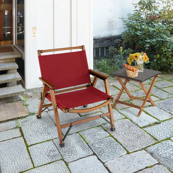 Opvouwbare Campingstoel Draagbare Lage Patio Stoel 56 X 54,5 X 65 Cm Rood