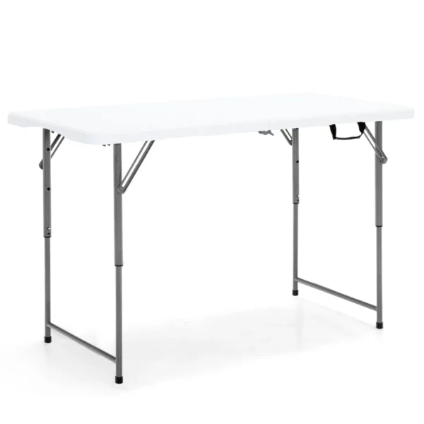 Opvouwbare Picknicktafel Met 3 Verstelbare Hoogtes Draagbare Eettafel Voor Op De Camping Wit