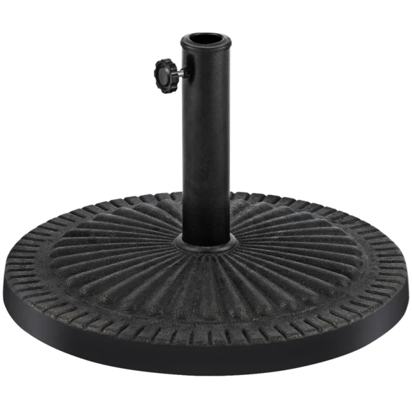 Ronde Parasolvoet Met Klemknop Dikke Ijzeren Paal Decoratief Motief Vrijstaande Parasolvoet In Hars Voor Gazon Tuin Zwembad