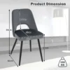 Set van 2 gestoffeerde eetkamerstoelen met sponskussen met hoge dichtheid stevige metalen poten verstelbare voetsteunen grijs 2
