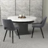 Set van 2 gestoffeerde eetkamerstoelen met sponskussen met hoge dichtheid stevige metalen poten verstelbare voetsteunen grijs 7