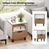 Set van 2 nachtkastjes bijzettafel in mid century stijl met lade metalen poten minimalistisch design vierkant bijzettafeltje 5