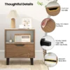 Set van 2 nachtkastjes bijzettafel in mid century stijl met lade metalen poten minimalistisch design vierkant bijzettafeltje 6
