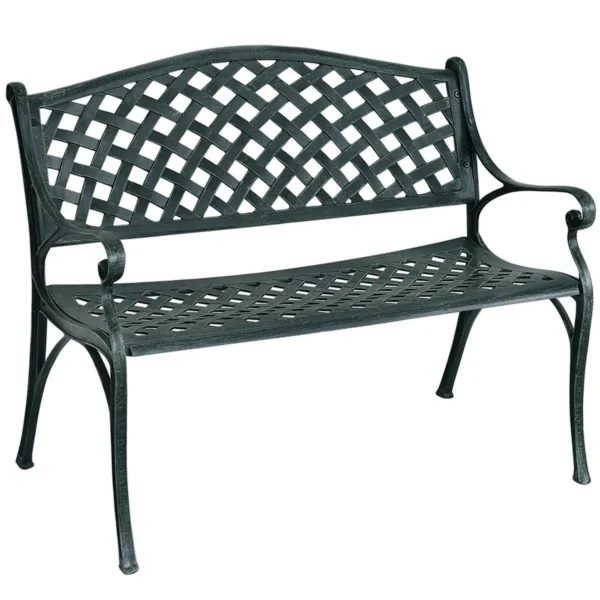 Tuinbank Aluminium Bank Met Armleuningen Bank 103 X 55 X 82 Cm Antiek Groen