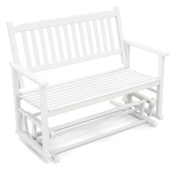 Tuinbank Met Zachte Glijbeweging Weerbestendige Schommelbank 2-Zitsbank Houten Bank Tot 225 Kg Belastbaar 126 X 68 X 100 Cm