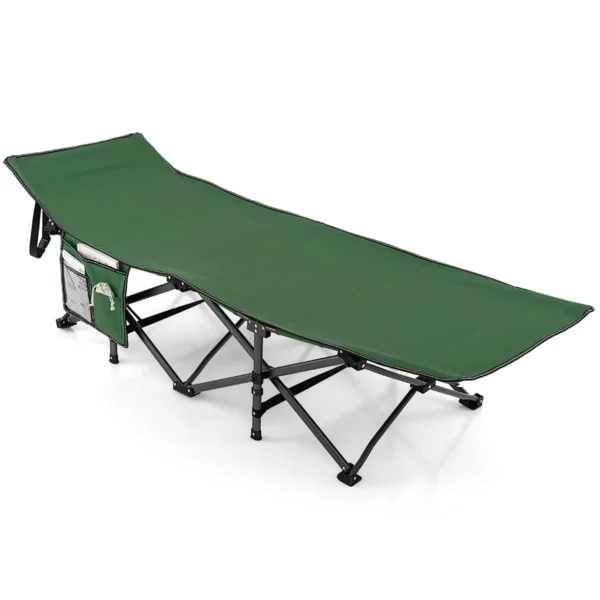Veldbed Met Zijvak Inklapbaar Campingbed Klapbed Reisligstoel Vouwbed Voor Reizen Groen