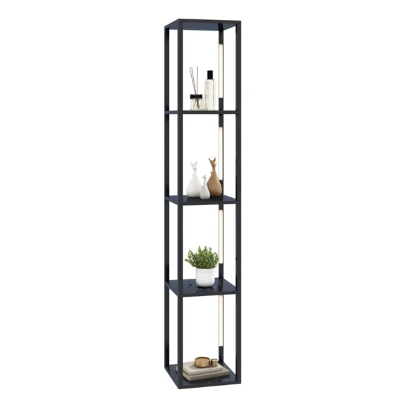 Vloerlamp Moderne Staande Lamp Met 3 Niveaus Dimbare LED Lampen 4-Laags Planken Voetschakelaar 163 Cm