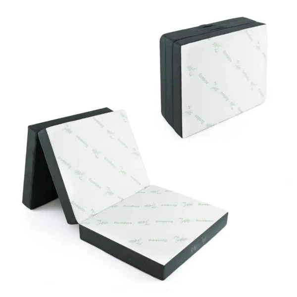 Vouwmatras 10 Cm Dik 3-Voudig Vouwmatras 193 X 80 X 10 Cm Wit & Grijs