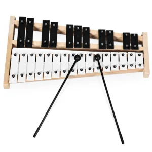 Xylophon 27 Noten Klokkenspel Handpercussie Met 2 Haken En Draagtas Percussie Slaginstrument Houten Sokkel En Metalen Toetsen