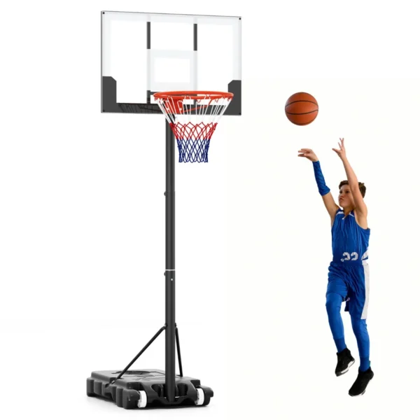 Basketbalkorf Voor Buiten Basketbalstandaard 155-210 Cm/170-230 Cm In Hoogte Verstelbaar Mobiele Basketbalinstallatie Met Wielen