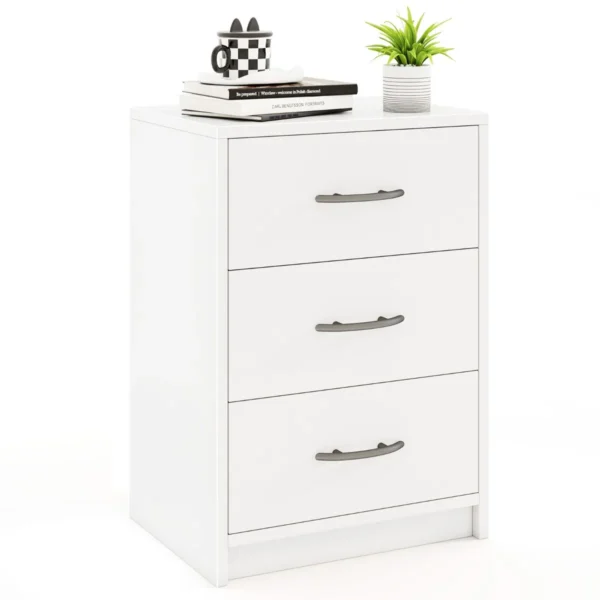 Nachtkastje Met 3 Laden Nachtkastje Voor Boxspringbed Bijzettafel Banktafel Ladekast Voor Slaapkamer Woonkamer 38,5 X 28 X 54 Cm
