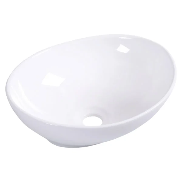 Opzetwastafel Ovaal Keramisch Bekken Met Eenvoudig Modern Design Voor Badkamer Toilet Restaurant Hotel 41 X 33,5 X 14 Cm Wit