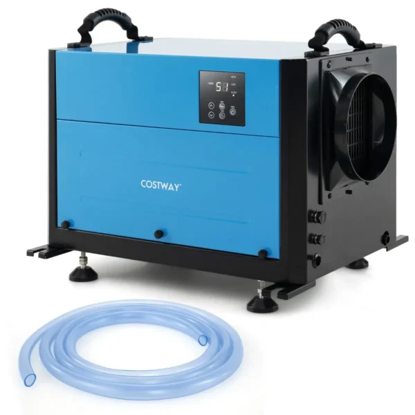 Professionele Luchtontvochtiger Met Een Capaciteit Van 58,5 L/Dag Industriële Luchtontvochtiger Met 3 Standen 24-Uurs Timer-Blauw